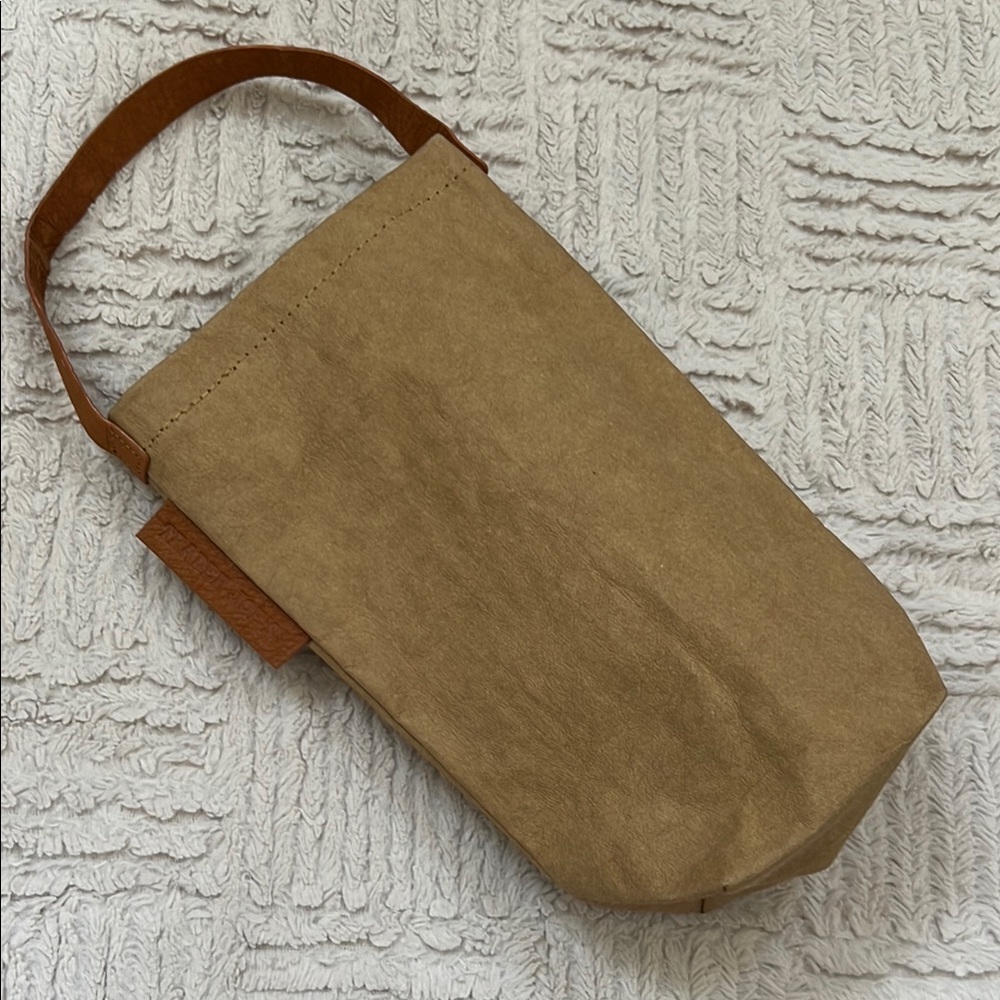 Trader Joe’s Wine Bag Washable Reusable Paper Wine Bag Brown Tote Bag EUC